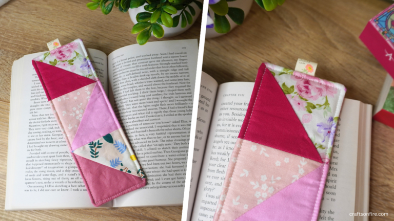 DIY Patchwork Bookmark Using Half Square Triangles