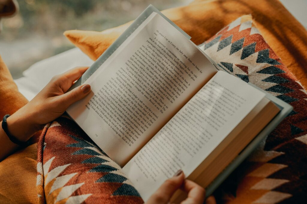 cozy reading evening routine