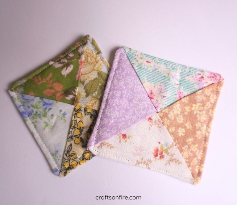 DIY Patchwork Folded Coaster (Sewing tutorial) - Craftsonfire