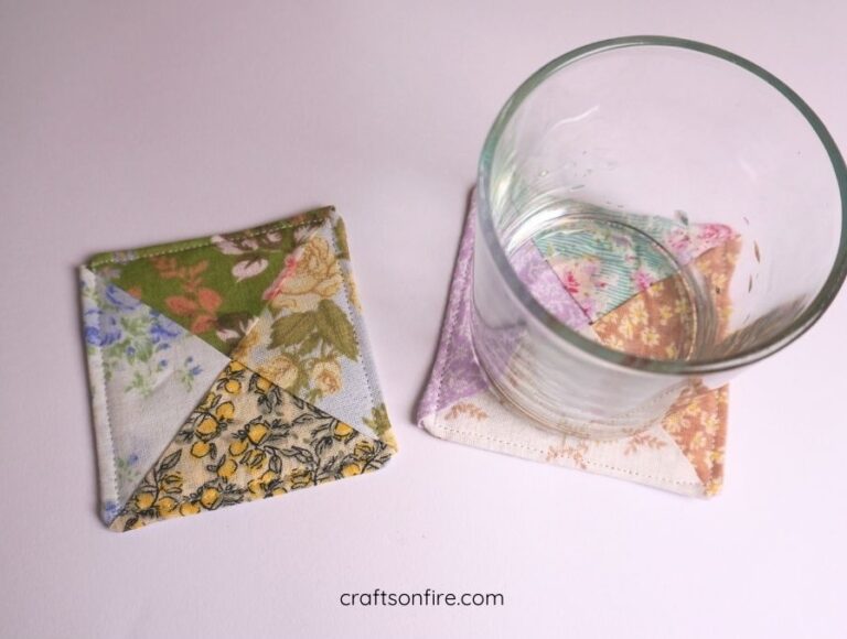 DIY Patchwork Folded Coaster (Sewing tutorial) - Craftsonfire