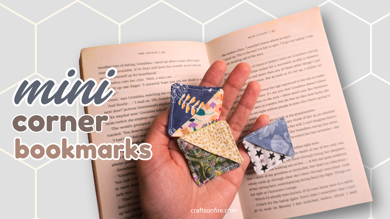 how to sew mini corner bookmark