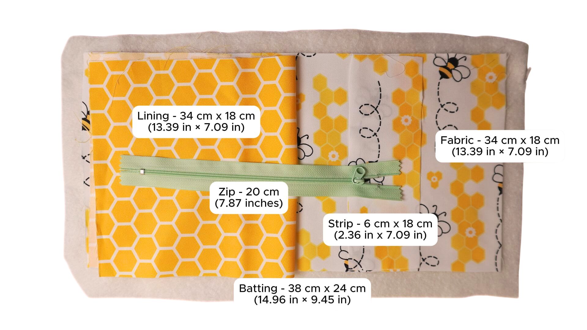 triangle pouch tutorial supplies