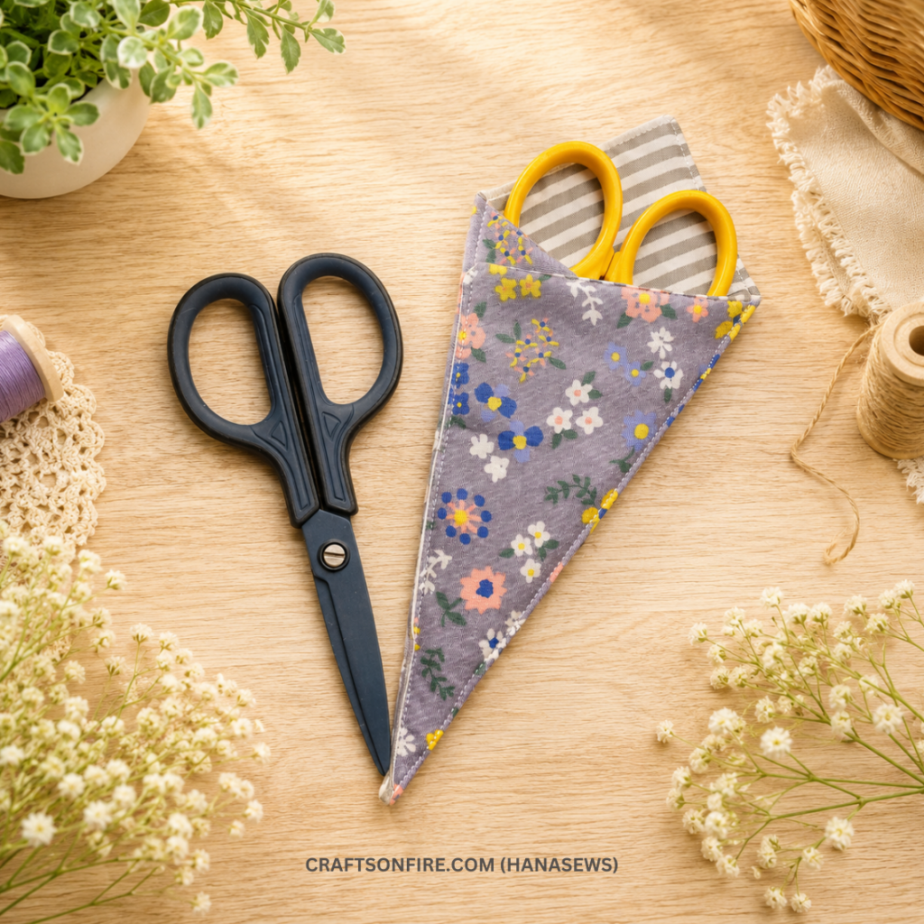 DIY Scissor Pouch Case Sewing Pattern Tutorial for Beginners