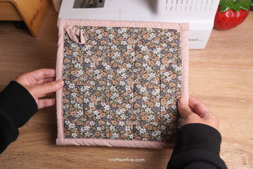 how to sew pot holder with no bias binding diy pattern