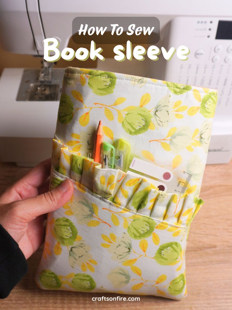 how to sew a book sleeve with a ruffle front pocket