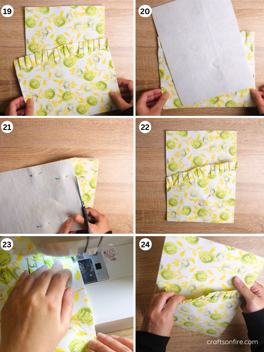 ruffle book sleeve tutorial part 4