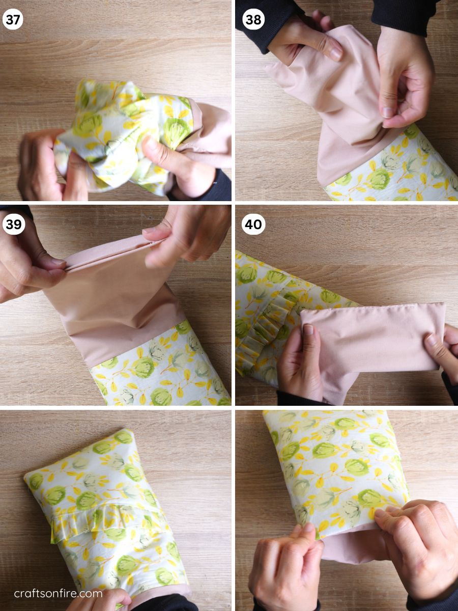 ruffle book sleeve tutorial part 7